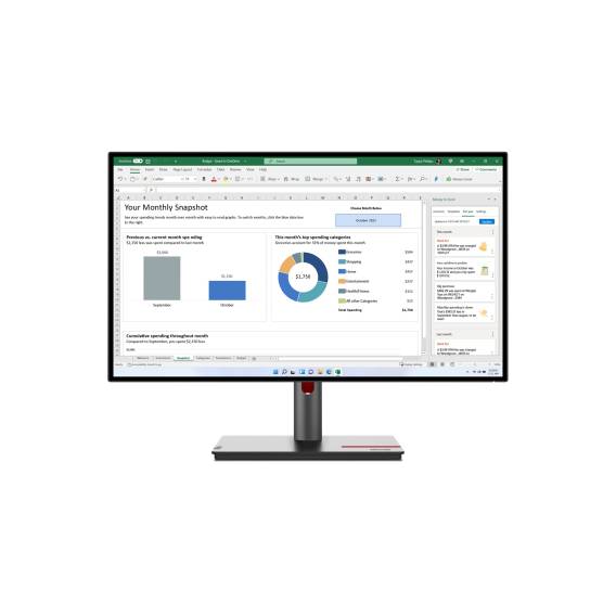 Obrázok pre Lenovo ThinkVision P27h-30 počítačový monitor 68,6 cm (27") 2560 x 1440 px Quad HD LCD Černá