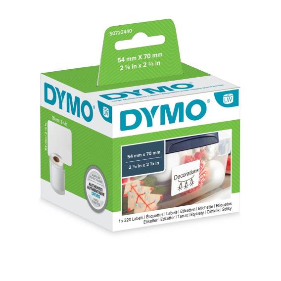 Obrázok pre DYMO LW velké multifunkční štítky, bílý papír, 70x54mm