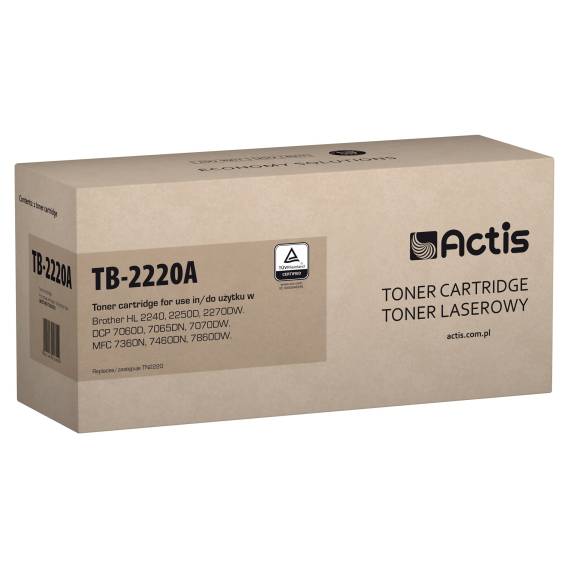 Obrázok pre Actis Tonerová kazeta TB-2220A (náhradní kazeta Brother TN-2220; standardní; 2600 stran; černá)
