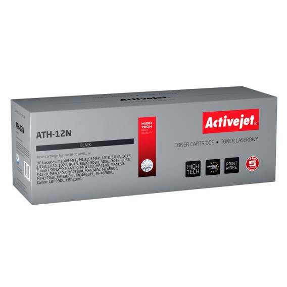 Obrázok pre Toner Activejet ATH-12N (náhrada za HP 12A Q2612A, Canon FX-10; Supreme; 2000 stran; černý)