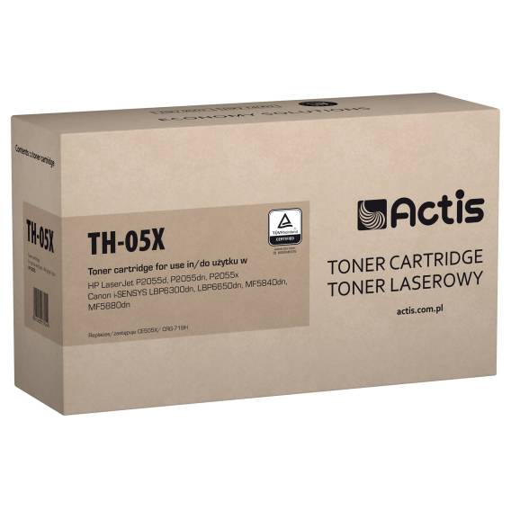 Obrázok pre Actis Toner TH-05X pro tiskárny HP, Canon, Náhradní toner HP 05X CE505X, Canon CRG-719H; Standardní; 6500 stran; černý