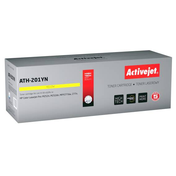 Obrázok pre Activejet ATH-201YN toner pro tiskárny HP, Náhradní toner HP 201A CF402A; Supreme; 1400 stran; žlutý