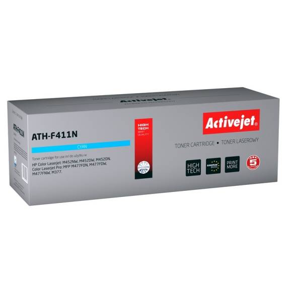 Obrázok pre Activejet ATH-F411N Toner do tiskáren HP/Canon, náhrada za HP 410A CF411A; Canon CRG 046 C 1249C002; Supreme; 2300 stran; modrý