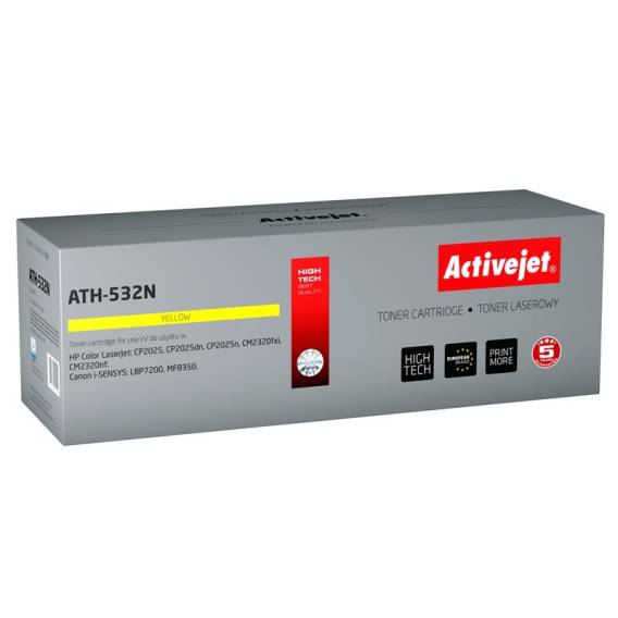 Obrázok pre Activejet ATH-532N (náhrada za HP 304A CC532A, Canon CRG-718Y; Supreme; 2900 stran; žlutá)