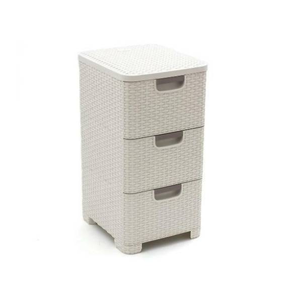 Obrázok pre CURVER BOOKCASE WITH 3 DRAWERS 3x14L /CREAM