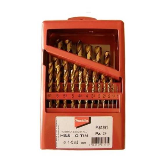 Obrázok pre TITANIUM DRILL BIT SET HSS-G TIN 25pcs 1-13mm