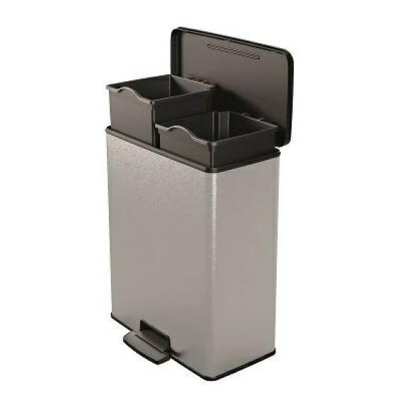 Obrázok pre CURVER PEDAL WASTE BIN 26L+26L /IML METALLIZED