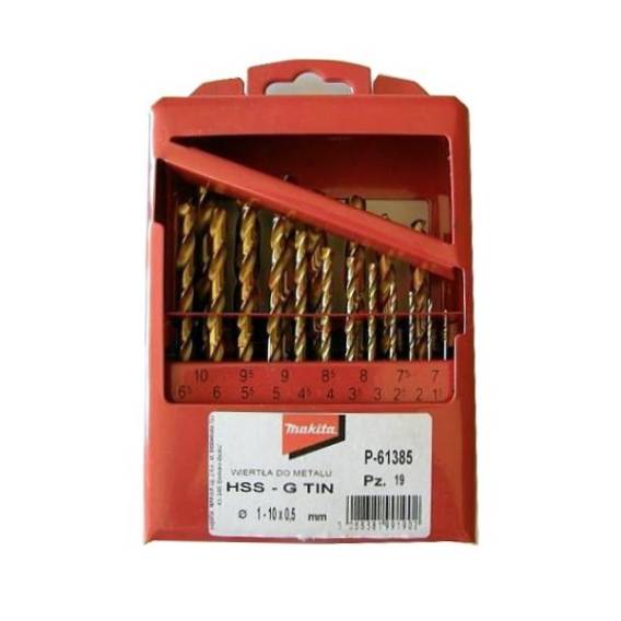 Obrázok pre TITANIUM DRILL BIT SET HSS-G TIN 19pcs 1-10mm