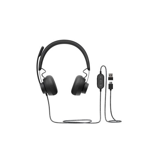 Obrázok pre Logitech Zone Wired UC Sluchátka s mikrofonem Kabel Přes hlavu Hovory/hudba USB typu C Grafit