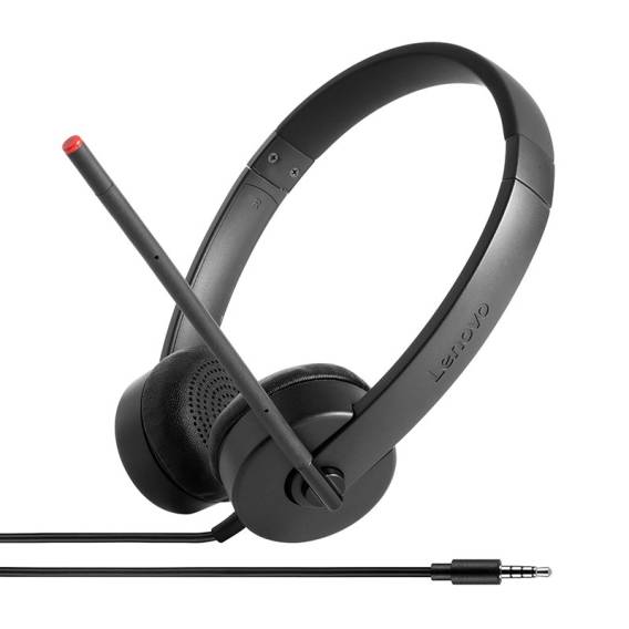 Obrázok pre Lenovo Stereo Analog Sluchátka s mikrofonem Kabel Přes hlavu Kancelář / call centrum Černá