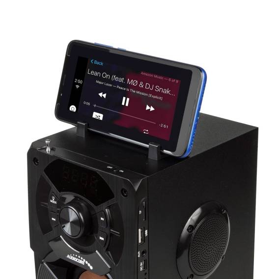 Obrázok pre Přenosný Bluetooth reproduktor Audiocore AC730 / rádio / SD / MMC / aux-in / USB / osvětlení / dálkové ovládání / teleskopická anténa / připojení mikrofonu