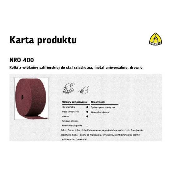 Obrázok pre KLINGSPOR ROLKA Z WŁÓKNINY 150mm  NRO 400 /10mb *