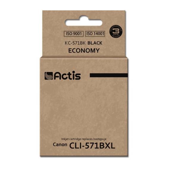 Obrázok pre Actis KC-571Bk Inkoust (náhradní Canon CLI-571BK; standardní; 12 ml; černý)