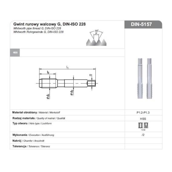 Obrázok pre GWINTOWNIK G  1/2" NGRA/2 DIN-5157 HSS