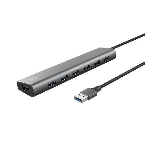 Obrázok pre Trust Halyx - Hub typu A 5000 Mbit/s se 7 porty USB 3.2 Gen1 (stříbrný)