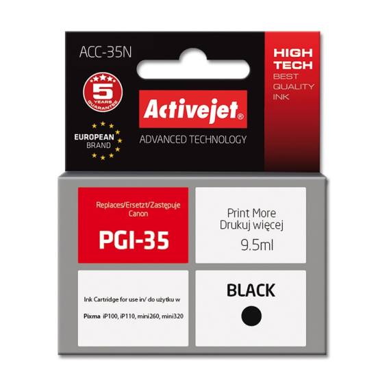 Obrázok pre Activejet ACC-35N (náhrada za Canon PGI-35; Supreme; 9,5 ml; černá)