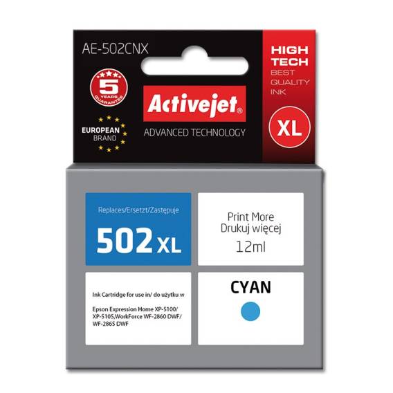 Obrázok pre Activejet Inkoust AE-502CNX (náhradní inkoust Epson 502XL W24010; Supreme; 12 ml; modrý)
