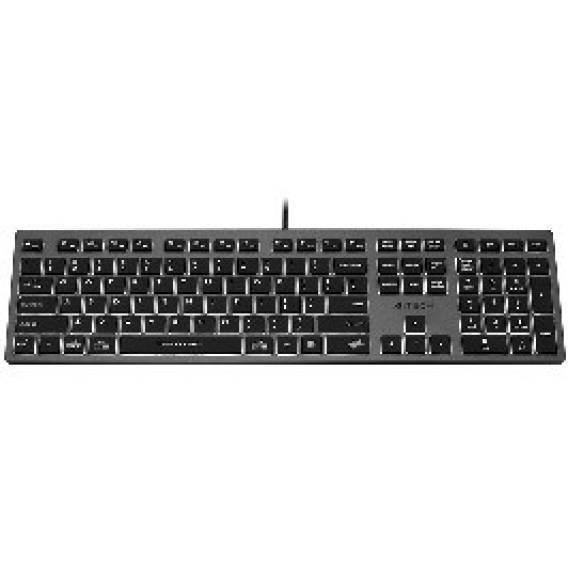 Obrázok pre A4Tech FSTYLER FX60H (White Backlit) klávesnice USB QWERTY Černá, Šedá