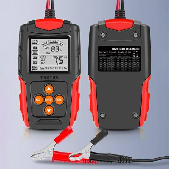 Obrázok pre Qoltec 52484 LCD digitální tester baterií | 12V | 24V | 3Ah-200Ah