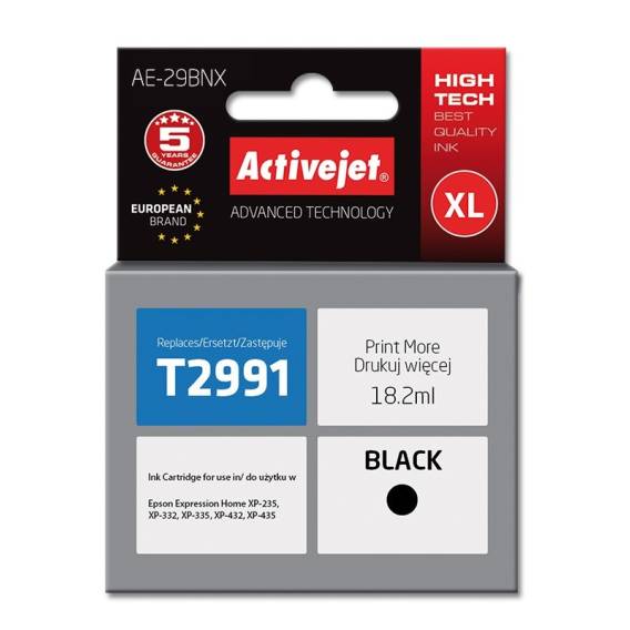 Obrázok pre Activejet Inkoust AE-29BNX (náhradní inkoust Epson 29XL T2991; Supreme; 18 ml; černý)