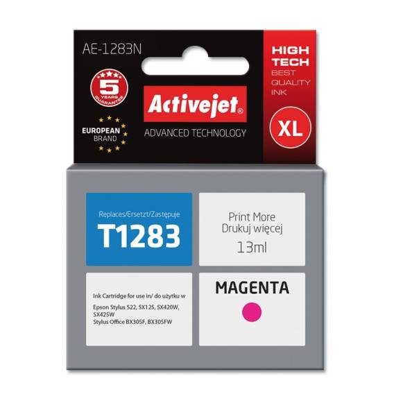 Obrázok pre Activejet Inkoust AE-1283N (náhradní inkoust Epson T1283; Supreme; 13 ml; červený)