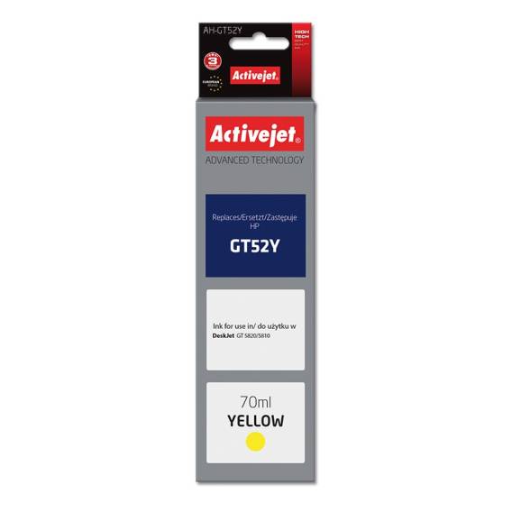 Obrázok pre Activejet AH-GT52Y (náhradní inkoust HP GT52Y M0H56AE; Supreme; 70 ml; žlutý)