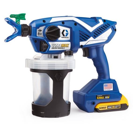 Obrázok pre GRACO PISTOLET DO MALOWANIA ULTRAMAX ( 2 x AKU. 2AH DEWALT+ ŁAD. ) + TORBA