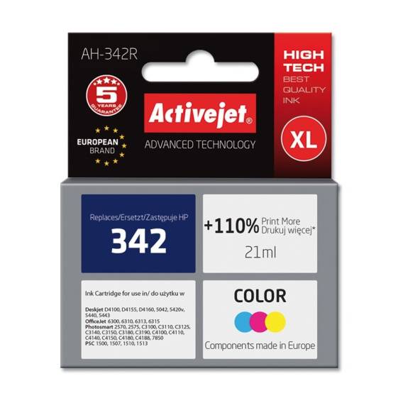 Obrázok pre Activejet Inkoust AH-342R (náhradní inkoust HP 342 C9361EE; Premium; 21 ml; barevný)