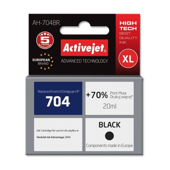 Obrázok pre Activejet AH-704BR Inkoust (náhrada za HP 704 CN692AE; Premium; 20 ml; černý)