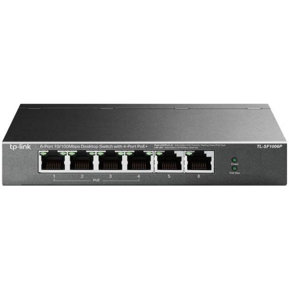 Obrázok pre TP-Link TL-SF1006P síťový přepínač Nespravované Fast Ethernet (10/100) Podpora napájení po Ethernetu (PoE) Černá