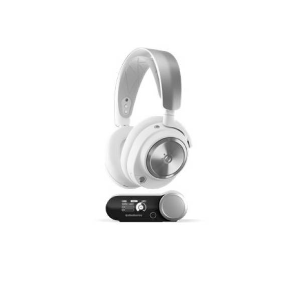 Obrázok pre Steelseries Arctis Nova Pro Wireless Sluchátka s mikrofonem Kabelový a bezdrátový Přes hlavu Hraní Bluetooth Stříbrná, Bílá