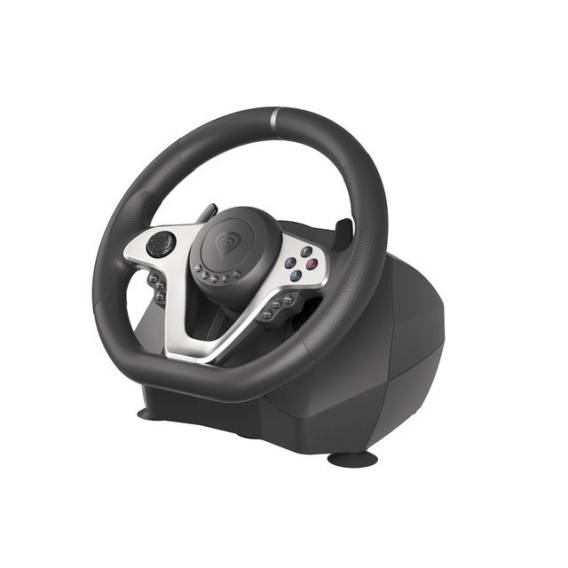 Obrázok pre GENESIS Seaborg 400 Černá, Stříbrná USB Volant + Pedály Nintendo Switch, PC, PlayStation 4, Playstation 3, Xbox 360, Xbox One, Xbox One S, Xbox One X