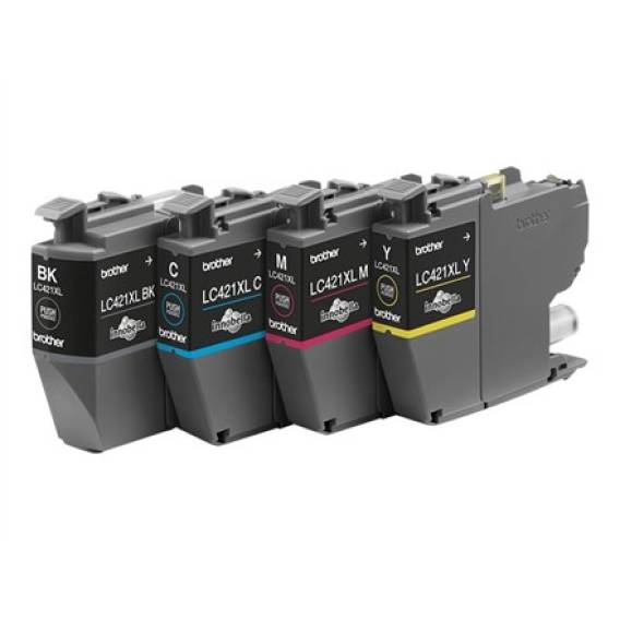 Obrázok pre Brother LC-421XLVAL PagePack 4 kusů Originální Vysoká (XL) výtěžnost Černá, Azurová, Purpurová, Žlutá