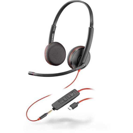 Obrázok pre HP Poly Stereofonní headset Poly Blackwire 3225 USB-C + 3,5mm konektor + adaptér USB-C/A (sada)