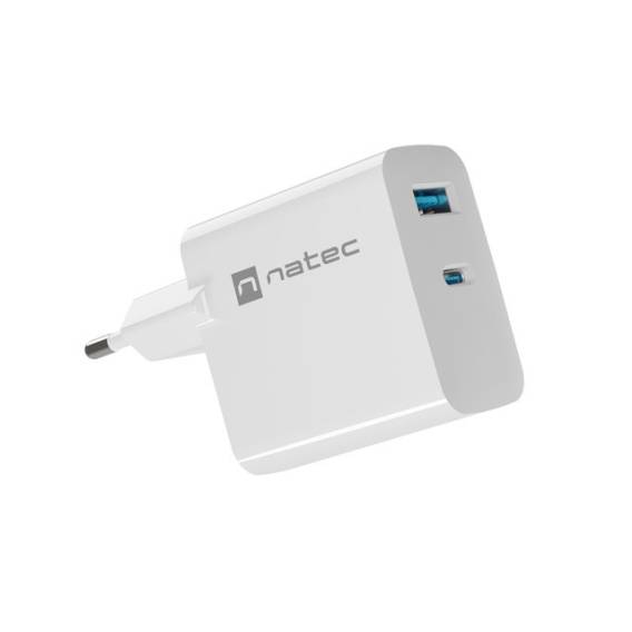 Obrázok pre NATEC RIBERA GAN NABÍJEČKA 1X USB-A + 1X USB-C 45W BÍLÁ
