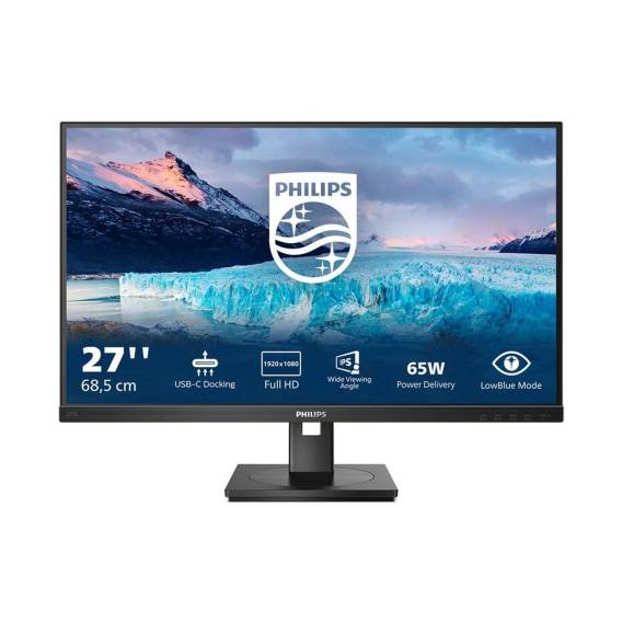 Obrázok pre Philips S Line 273S1/00 počítačový monitor 68,6 cm (27") 1920 x 1080 px Full HD LCD Černá