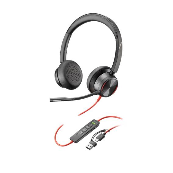 Obrázok pre HP Poly Stereofonní náhlavní souprava Poly Blackwire 8225 USB-C + adaptér USB-C/A
