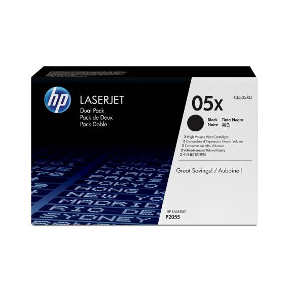 Obrázok pre HP 05X Dvojbalení černé originální tonerové kazety LaserJet s vysokou výtěžností