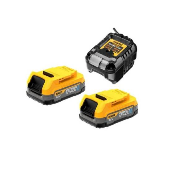 Obrázok pre DEWALT AKUMULATOR 18V 1,7Ah POWERSTACK 2szt. + ŁADOWARKA DCB1102