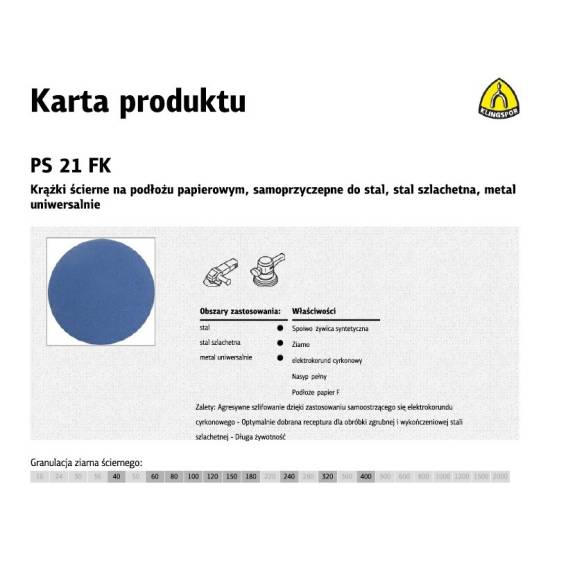 Obrázok pre KLINGSPOR KRĄŻEK 150  PS21FK 50szt.   60