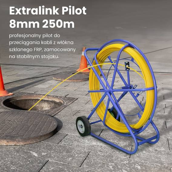 Obrázok pre Extralink Pilot 8mm 250m | Pilot do przeciągania kabli | włókno szklane FRP, śr. 8mm, dł. 250m, żółty (EX.30905)