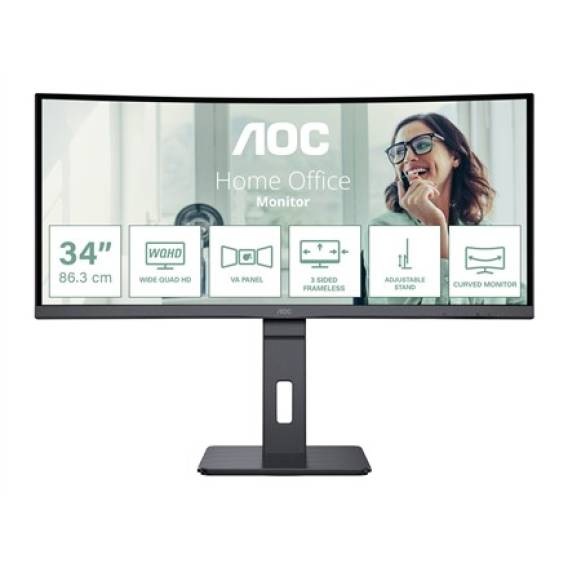 Obrázok pre AOC CU34P3CV počítačový monitor 86,4 cm (34") 3440 x 1440 px UltraWide Quad HD LED Černá