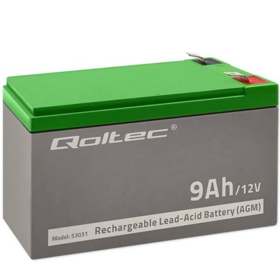 Obrázok pre Qoltec 53031 AGM baterie | 12V | 9 Ah