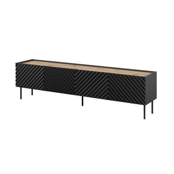 Obrázok pre 4D RTV skříň ONDA 200x40x35-54 černá (stojící nebo nástěnná)