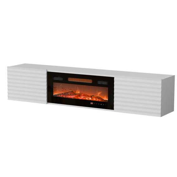 Obrázok pre Cama RTV skříň TULA 183x35x37 bílá matná + černý krb