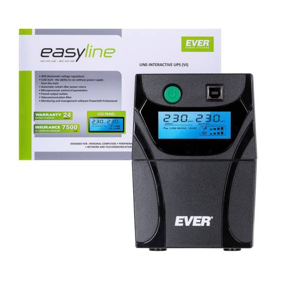Obrázok pre Ever EASYLINE 650 AVR USB Line-interaktivní 0,65 kVA 360 W