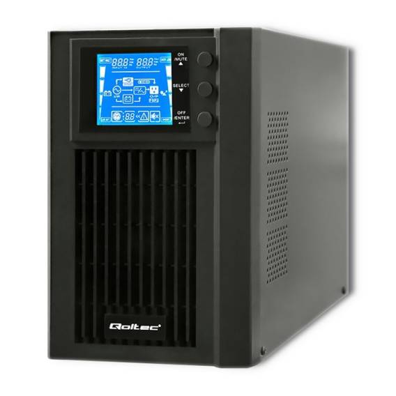 Obrázok pre Qoltec 53042 Nepřerušitelný zdroj napájení | On-line | Čistá sinusová vlna | 1 kVA | 800 W | LCD