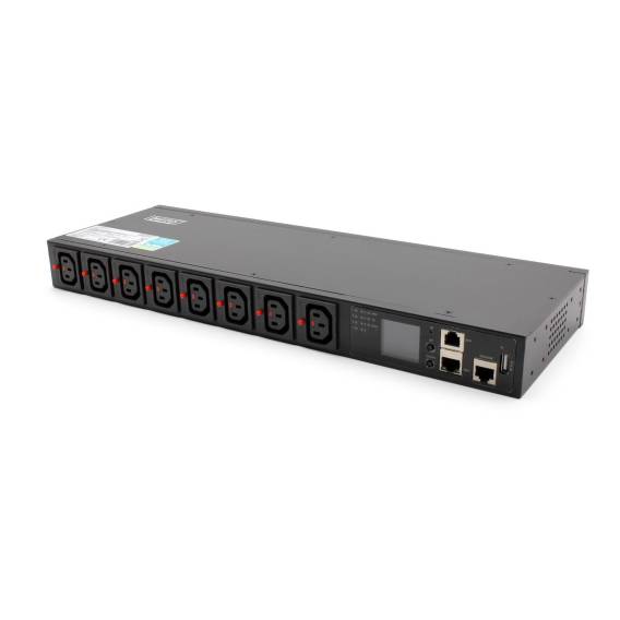Obrázok pre Listwa zasilająca SMART PDU 1U, gniazdo zasilające IEC320 C20 16A/250V, gniazda 8x C13, 16A
