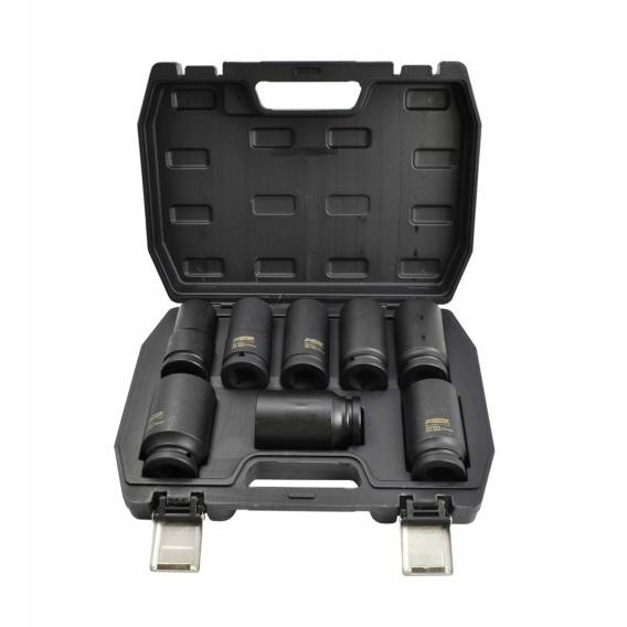 Obrázok pre AWTOOLS ZESTAW NASADEK UDAROWYCH 3/4"  8cz./24-38mm/ DŁUGIE BLACK LINE