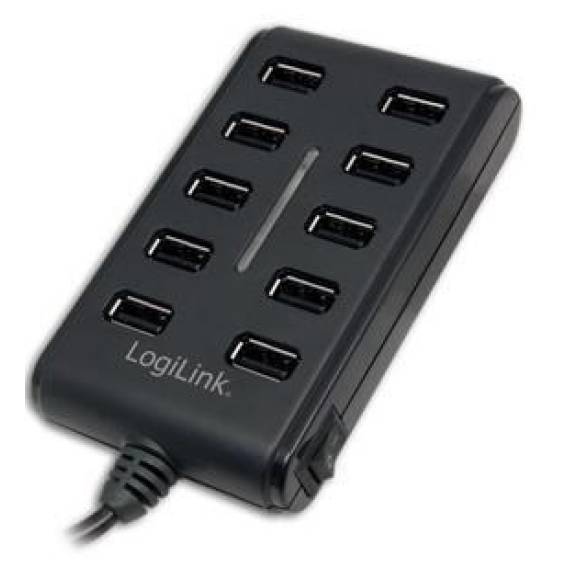 Obrázok pre LogiLink USB 2.0 10-Port Hub with On/Off Switch 480 Mbit/s